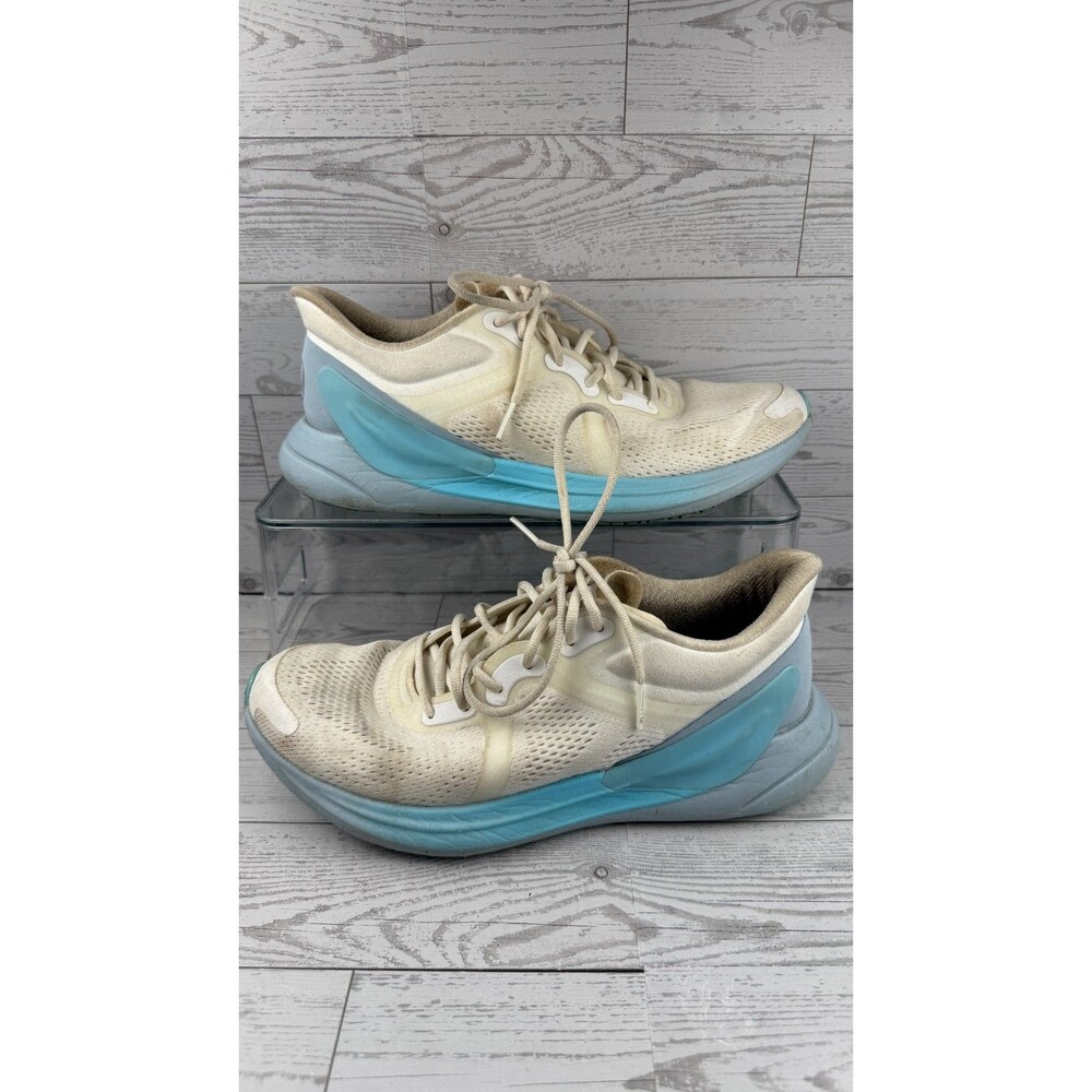 Lululemon Blissfeel Run White Blue 9B Womens Sneakers Mesh Running Shoes #942
